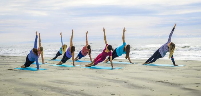 Yoga on the beach over 50s Bournemouth