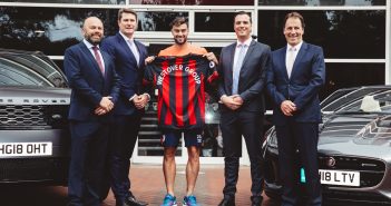 Westover Group and AFC Bournemouth holding team shirt