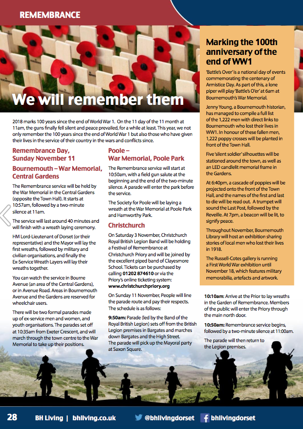 Remembrance in Bournemouth, Poole, Christchurch