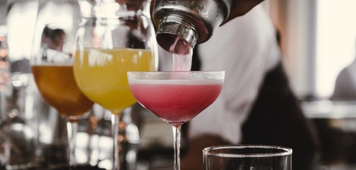 Cocktails being poured