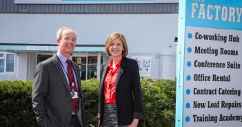 image of Martin Lucas of BCHA and Sara Uzzell of Dorset LEP outside The Factory in Poole