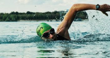 A man swimming