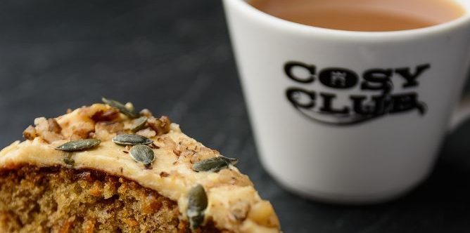 coffee and cake from cosy club